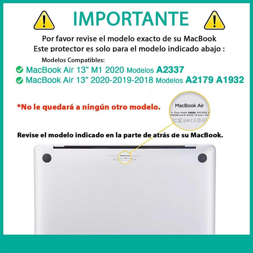 Foto 4 pulgar | Funda Tekku Hc Para Macbook Air 13 Azul A2337 M1 A2179 A1932 Uso Rudo