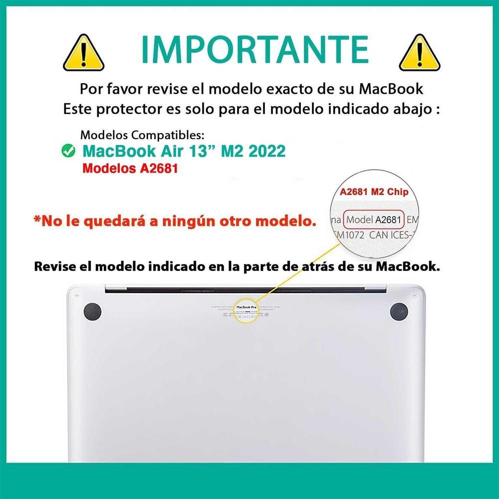 Foto 4 pulgar | Funda Tekku Para Macbook Air 13 M2 M3 A2681 A3113 Gris Uso Rudo