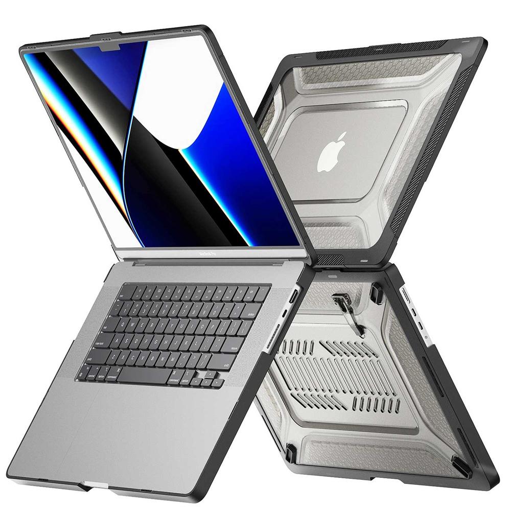 Foto 8 pulgar | Funda Tekku Hc Para Macbook Pro 16 Uso Rudo Negra A2485 A2780 A2991 M1 M2 M3 Pro Max