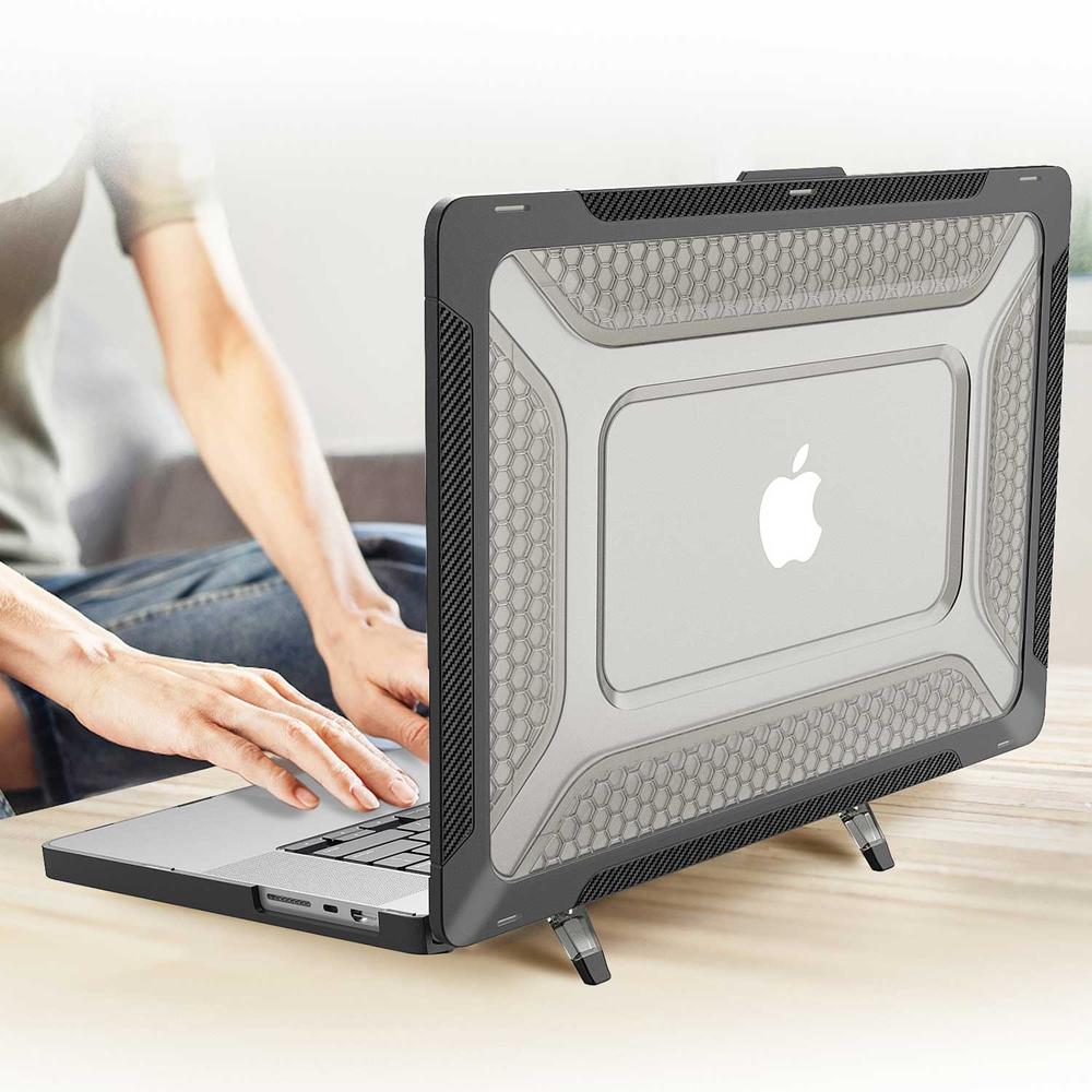 Foto 9 pulgar | Funda Tekku Hc Para Macbook Pro 16 Uso Rudo Negra A2485 A2780 A2991 M1 M2 M3 Pro Max