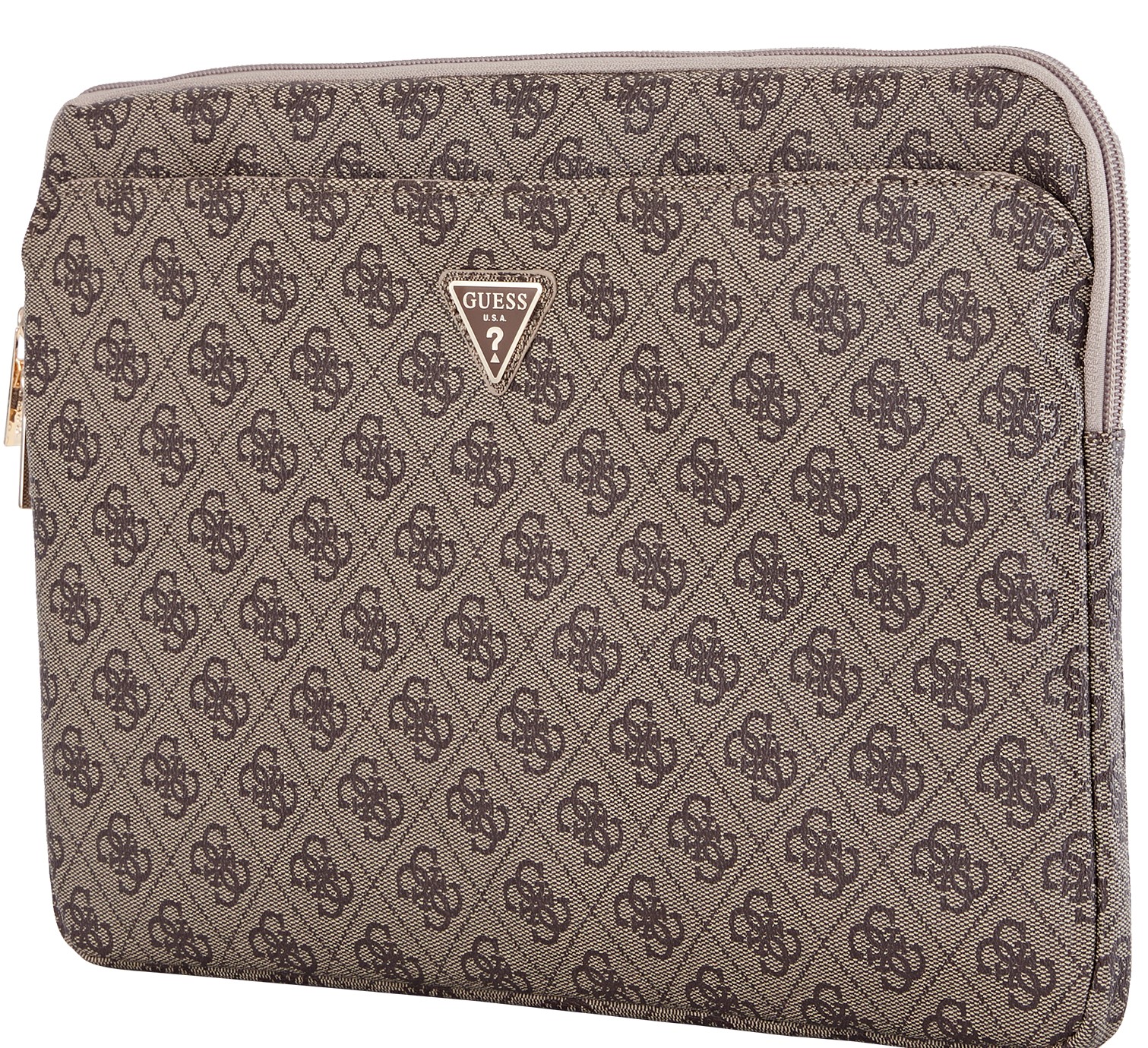 Foto 4 pulgar | Funda Original Guess 4g Triángulo Laptop 14 Café