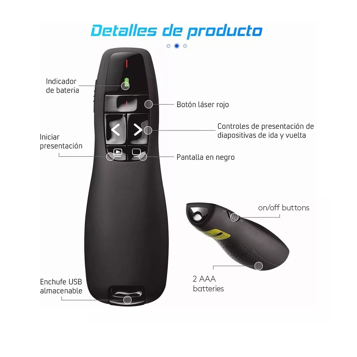 Foto 3 pulgar | Apuntador Presentador Láser Inalámbrico  Eo Safe Imports Esi-10745 Negro