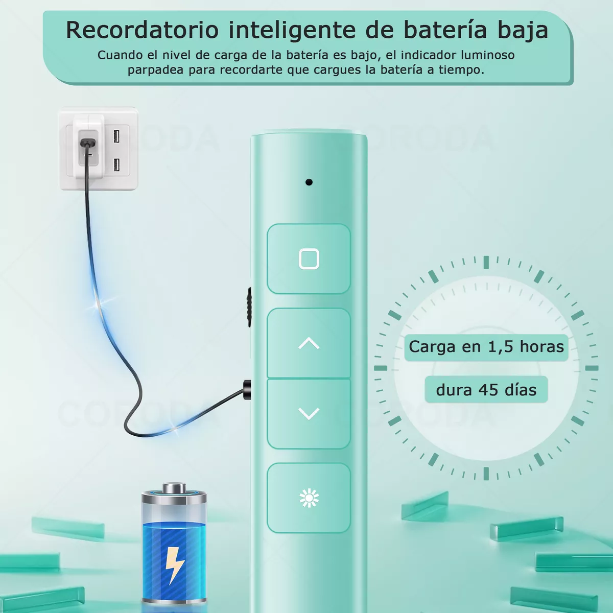 Foto 4 pulgar | Apuntador Presentador Láser Inalámbrico Remoto Usb Recargable Eo Safe Imports Esi-17431 Verde