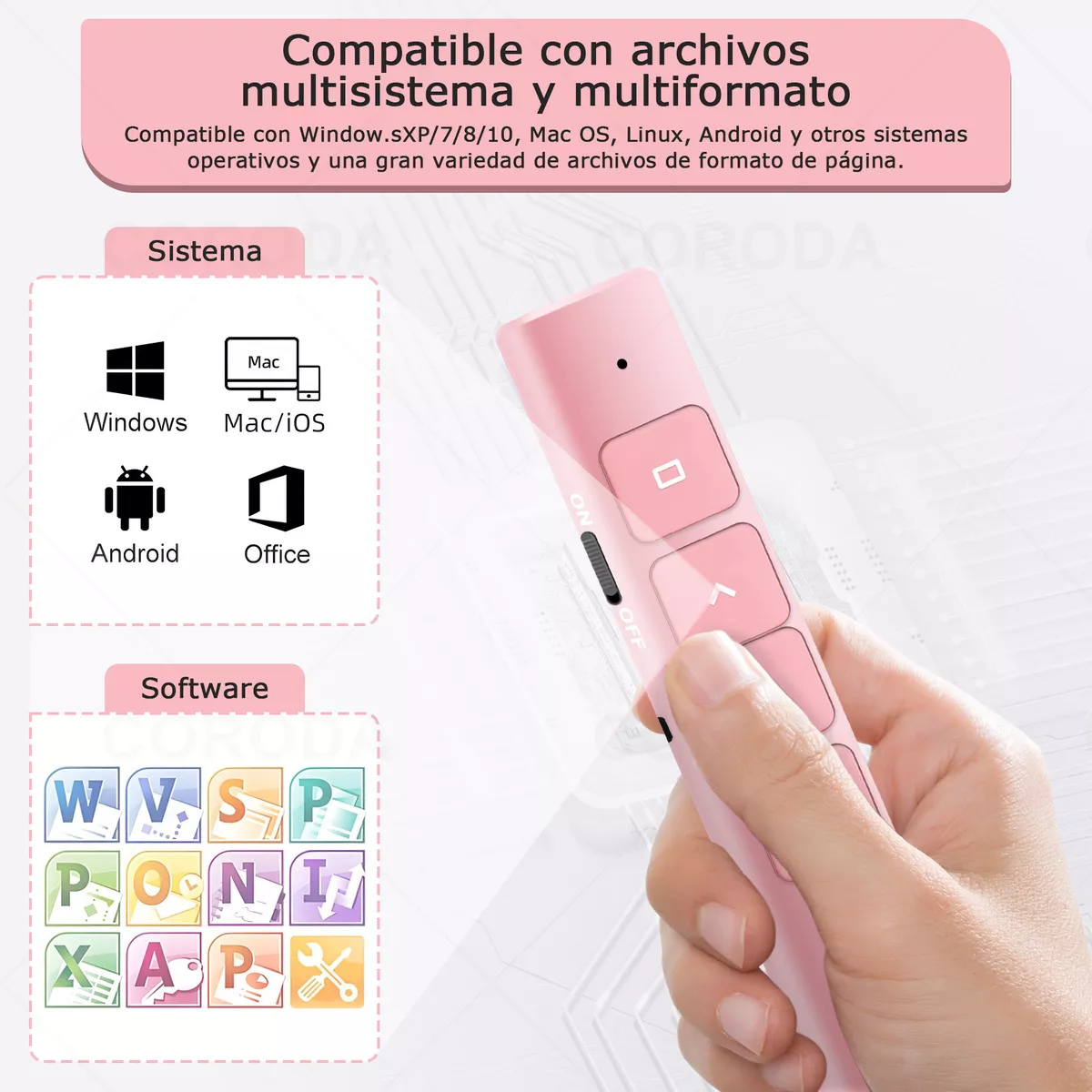 Foto 4 pulgar | Apuntador Presentador Láser Inalámbrico Remoto Usb Recargable Eo Safe Imports Esi-17430 Rosa