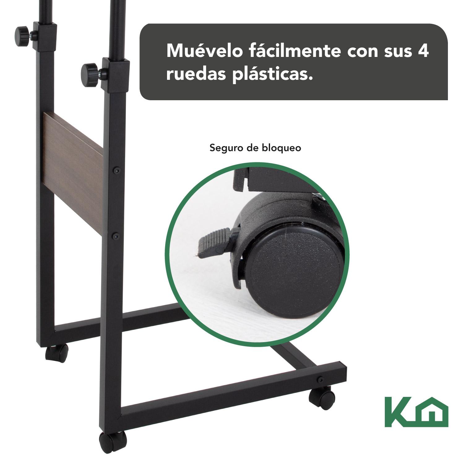 Foto 5 pulgar | Mesa Base Para Laptop Portátil Ruedas Altura Ajustable Cama KingsHouse
