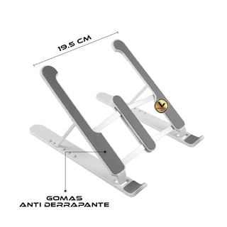 Foto 2 | Soporte Plegable para Laptop o Tableta Virtual Zone color Gris para Pantallas de 11'' a 17'' 1 Pieza