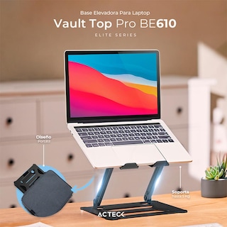 Foto 5 | Base Elevadora Acteck AC-934541 color Negro Vault Top Pro Be610 para Laptop 13'' Ajustable