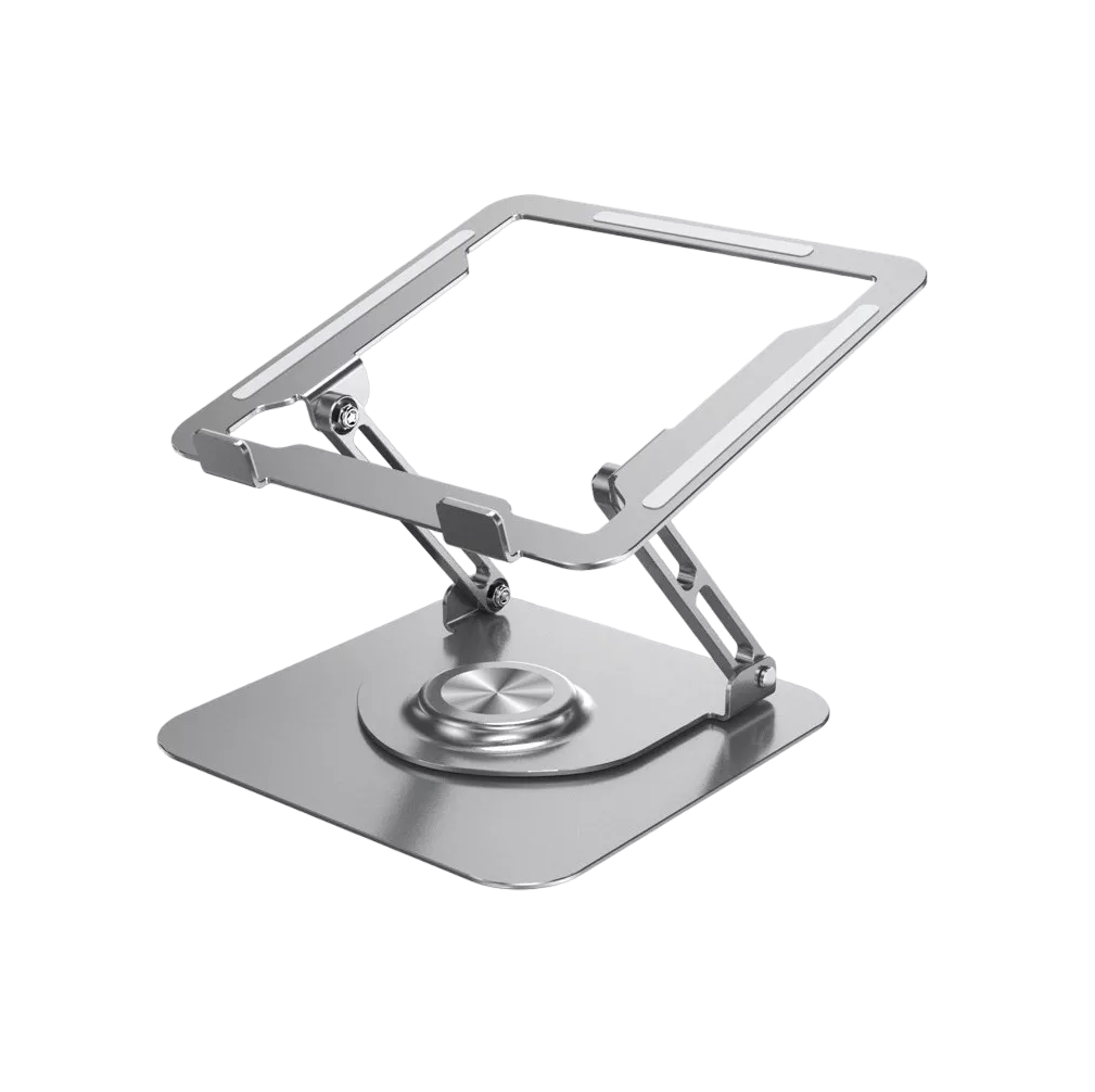 Soporte para Laptop Ergonómico de Aluminio Rotación 360° Plegable Plata