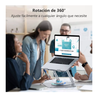 Foto 3 | Soporte para Laptop Ergonómico de Aluminio Rotación 360° Plegable Plata