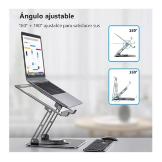 Foto 5 | Soporte para Laptop Ergonómico de Aluminio Rotación 360° Plegable Plata