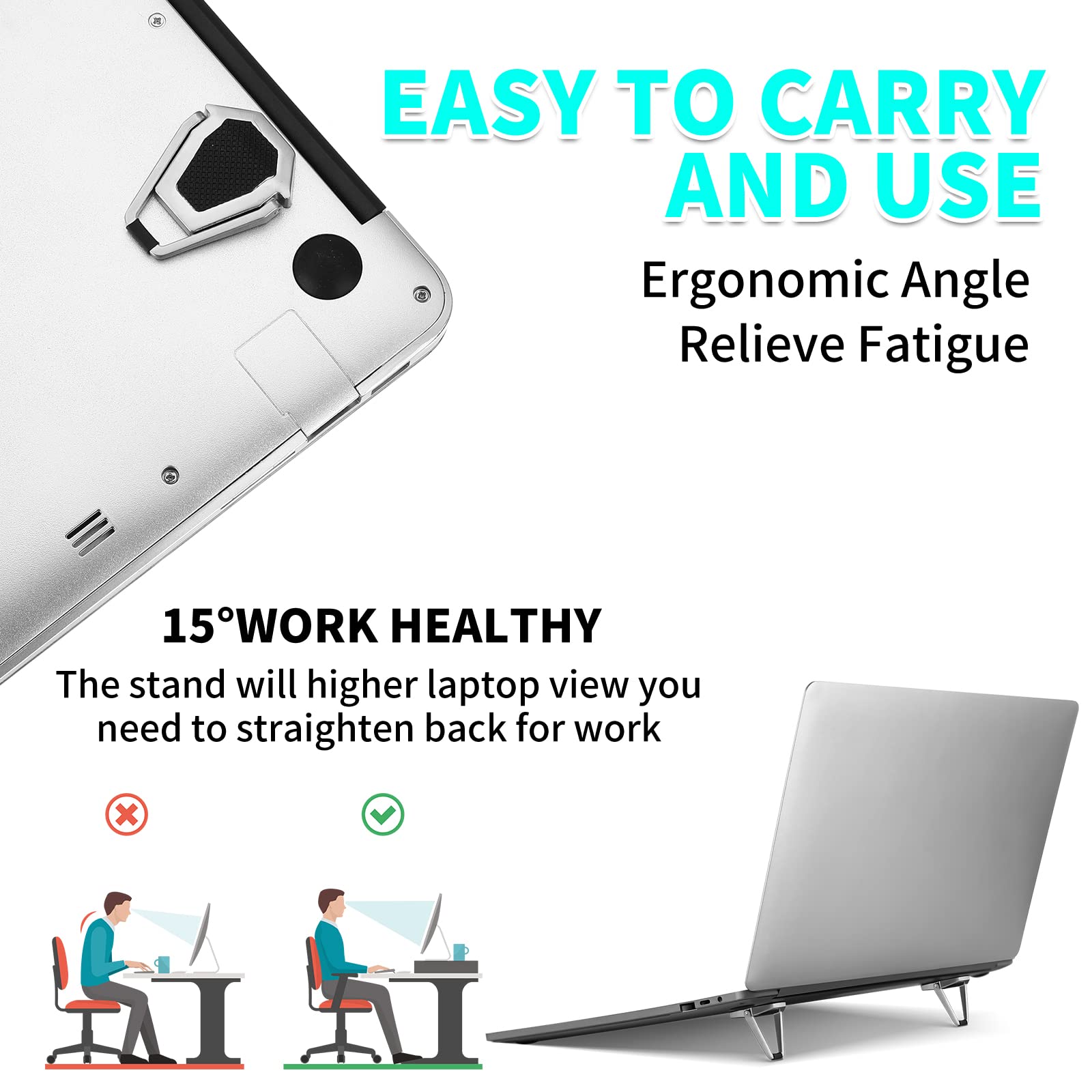 Foto 5 | Soporte Portátil De Aluminio Konohan Para Teclado Portátil, 4 Piezas - Venta Internacional.