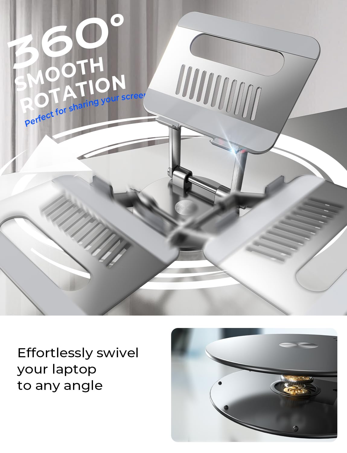 Foto 3 pulgar | Soporte Lisen Para Portátil Ajustable Con Rotación De 360° Para Macbook De 16 Pulgadas - Venta Internacional.