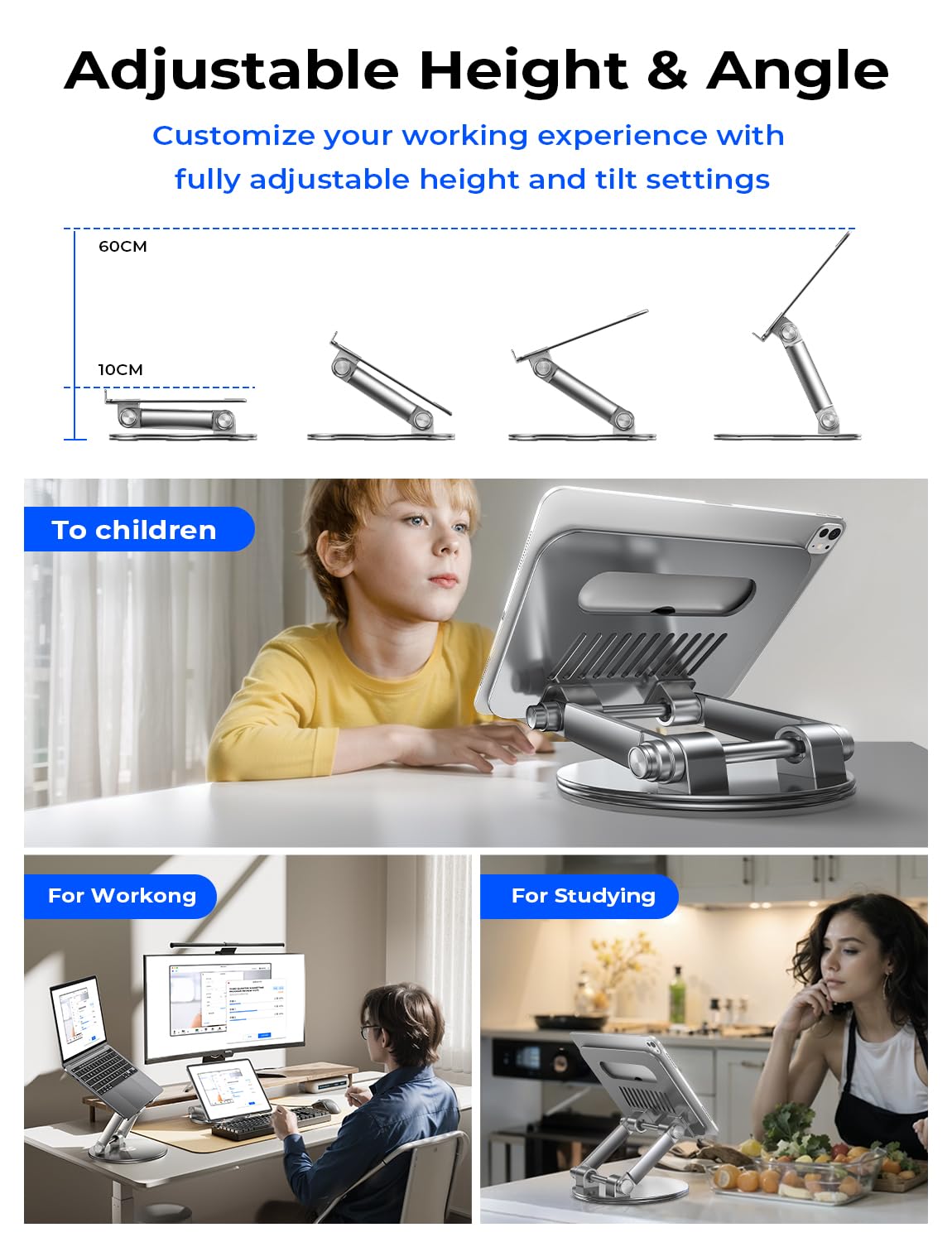 Foto 4 pulgar | Soporte Lisen Para Portátil Ajustable Con Rotación De 360° Para Macbook De 16 Pulgadas - Venta Internacional.