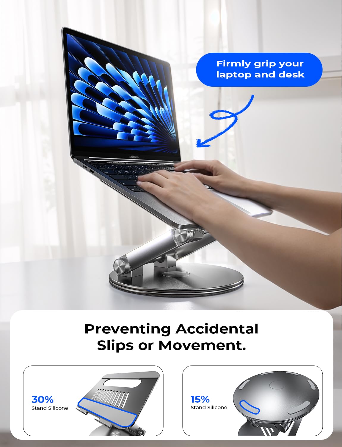 Foto 5 pulgar | Soporte Lisen Para Portátil Ajustable Con Rotación De 360° Para Macbook De 16 Pulgadas - Venta Internacional.