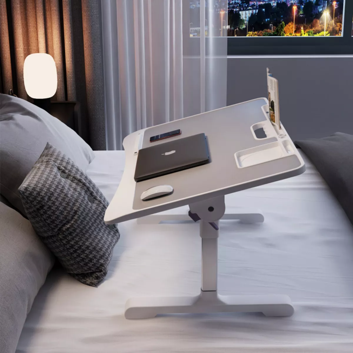 Foto 4 pulgar | Mesa De Ordenador Cama Plegable Y Elevable Eo Safe Imports Esi-14821 Blanco