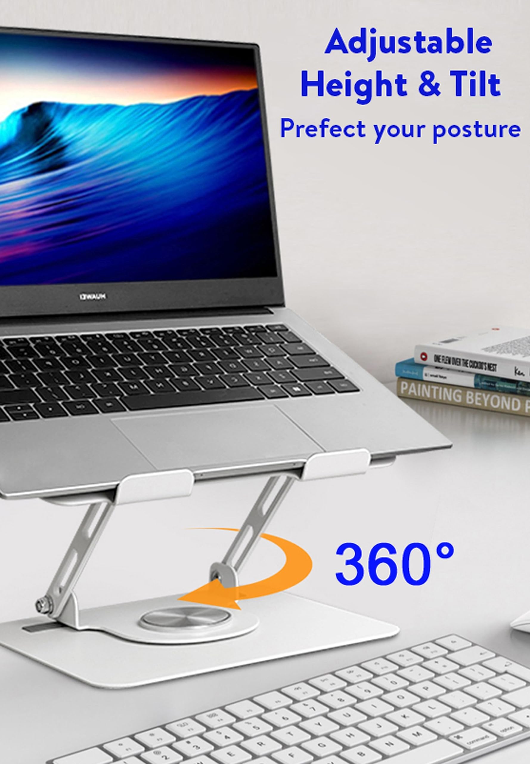 Foto 4 pulgar | Soporte Para Ordenador Portátil, Ergonómico, Giratorio, Ajustable, Blanco - Venta Internacional.