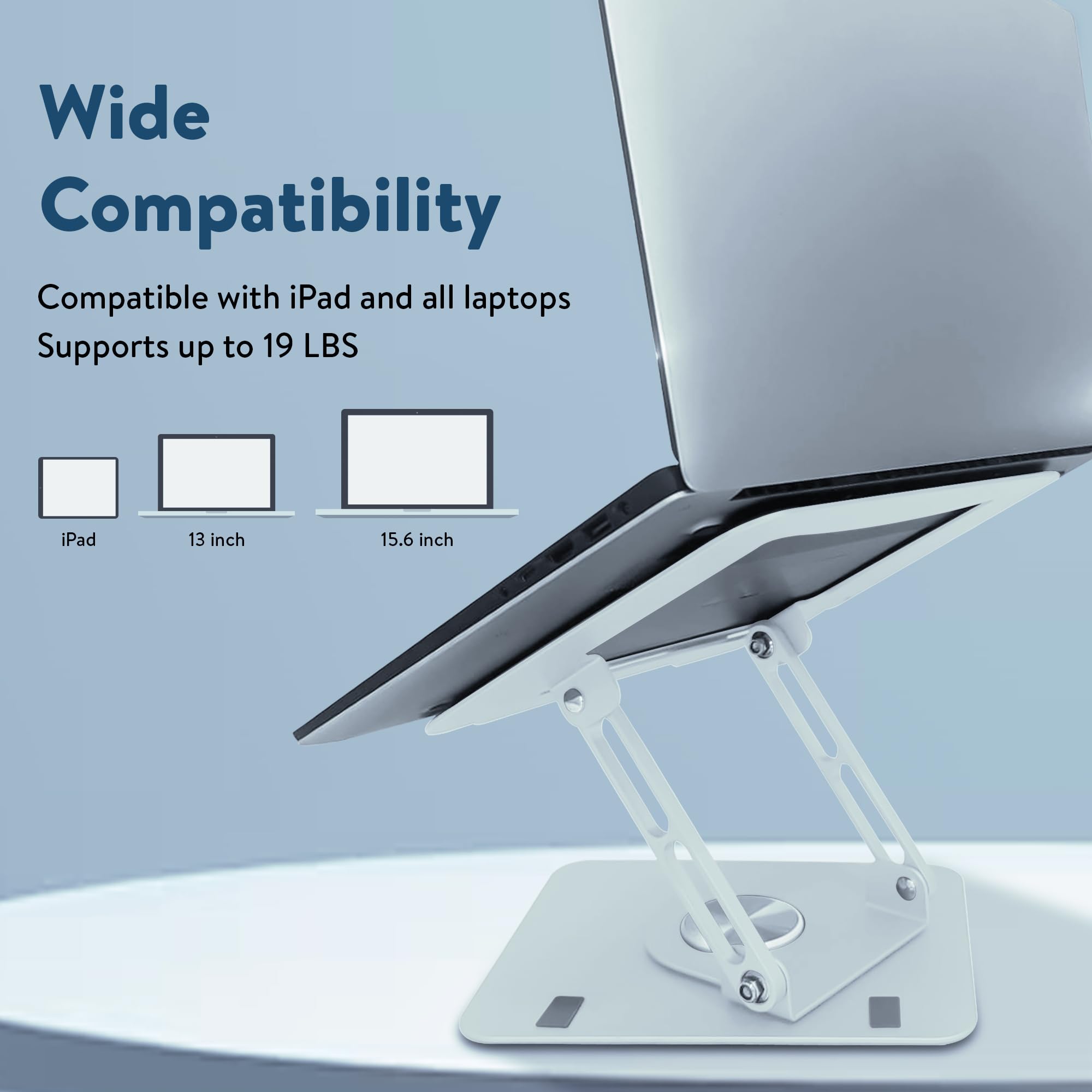 Foto 7 pulgar | Soporte Para Ordenador Portátil, Ergonómico, Giratorio, Ajustable, Blanco - Venta Internacional.