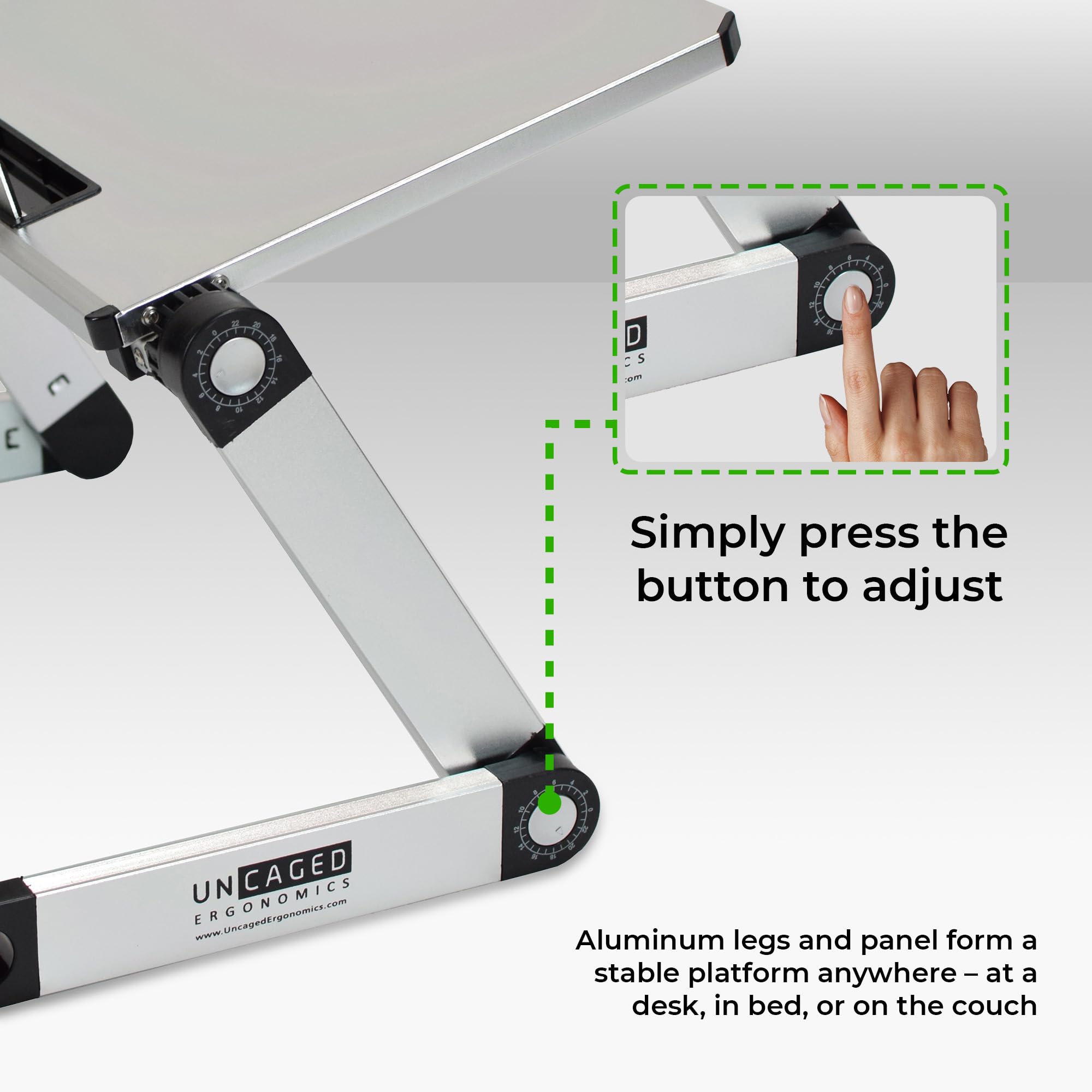 Foto 5 | Soporte Para Portátil Uncaged Ergonomics Workez Light Silver - Venta Internacional.