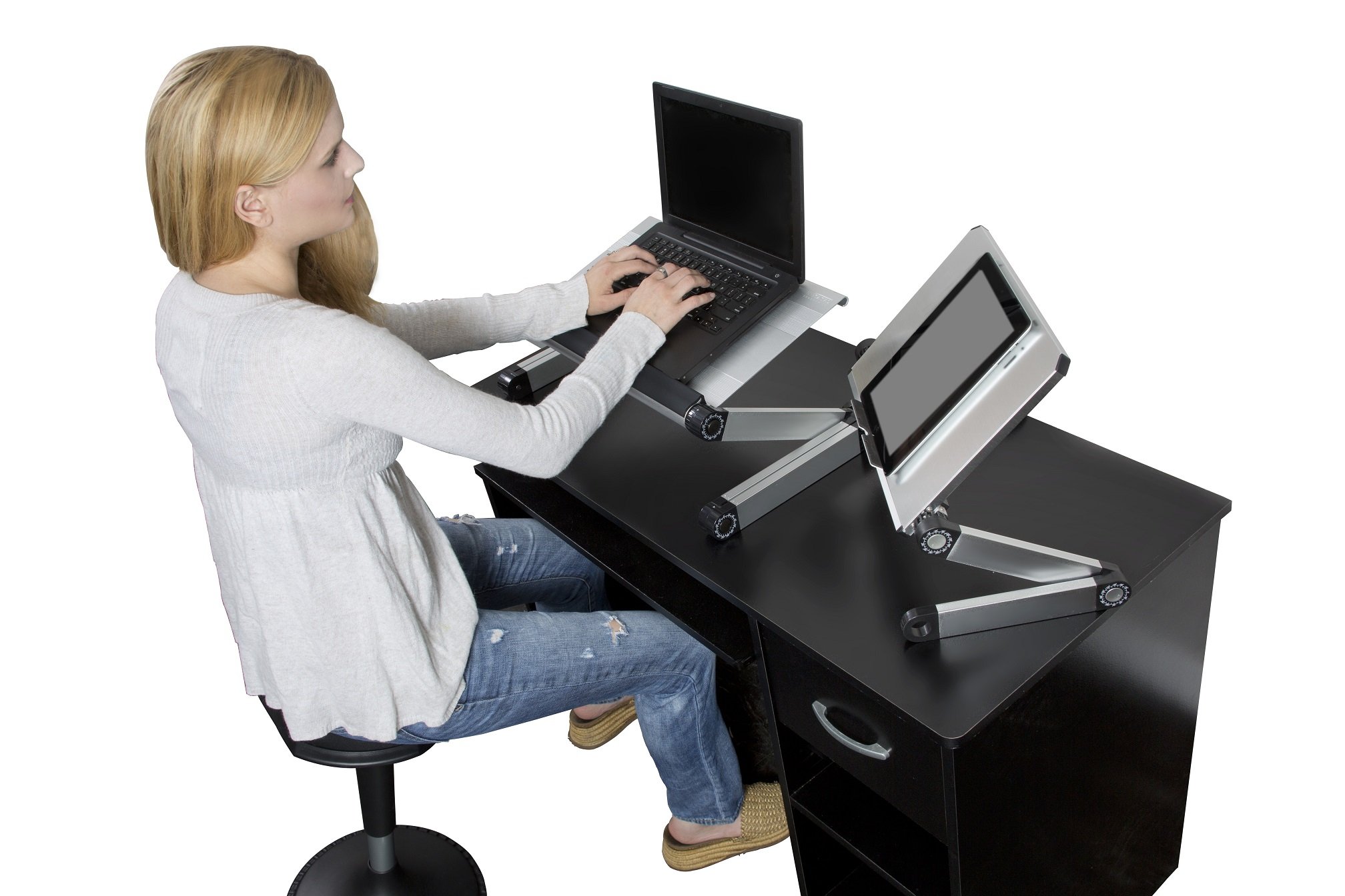 Foto 7 | Soporte Para Portátil Uncaged Ergonomics Workez Light Silver - Venta Internacional.