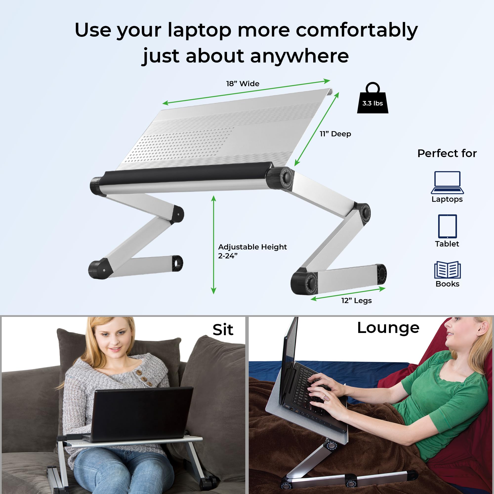 Foto 4 | Soporte Para Portátil Uncaged Ergonomics Workez Executive Silver - Venta Internacional.