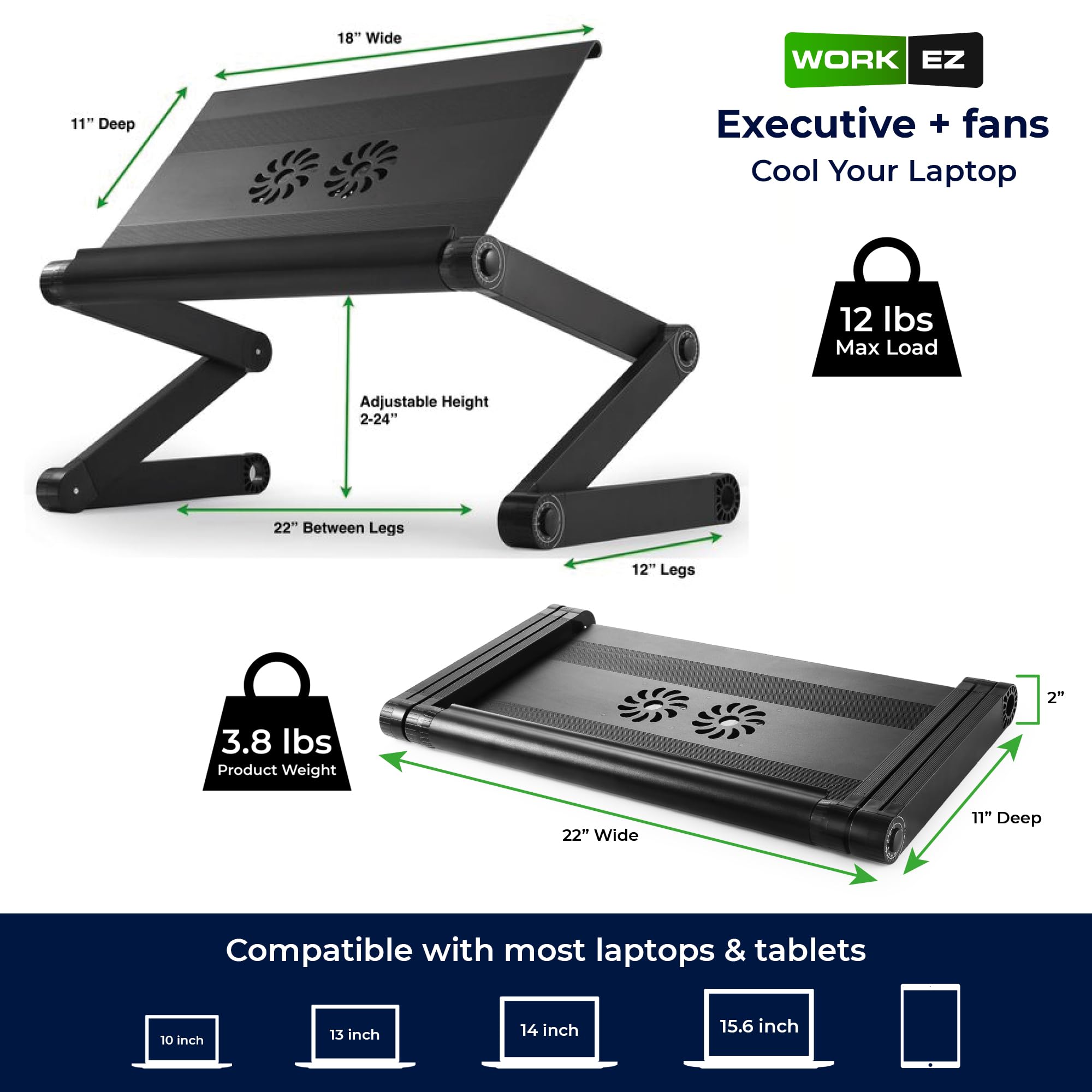 Foto 7 | Soporte Para Portátil Uncaged Ergonomics Workez Executive Negro - Venta Internacional.