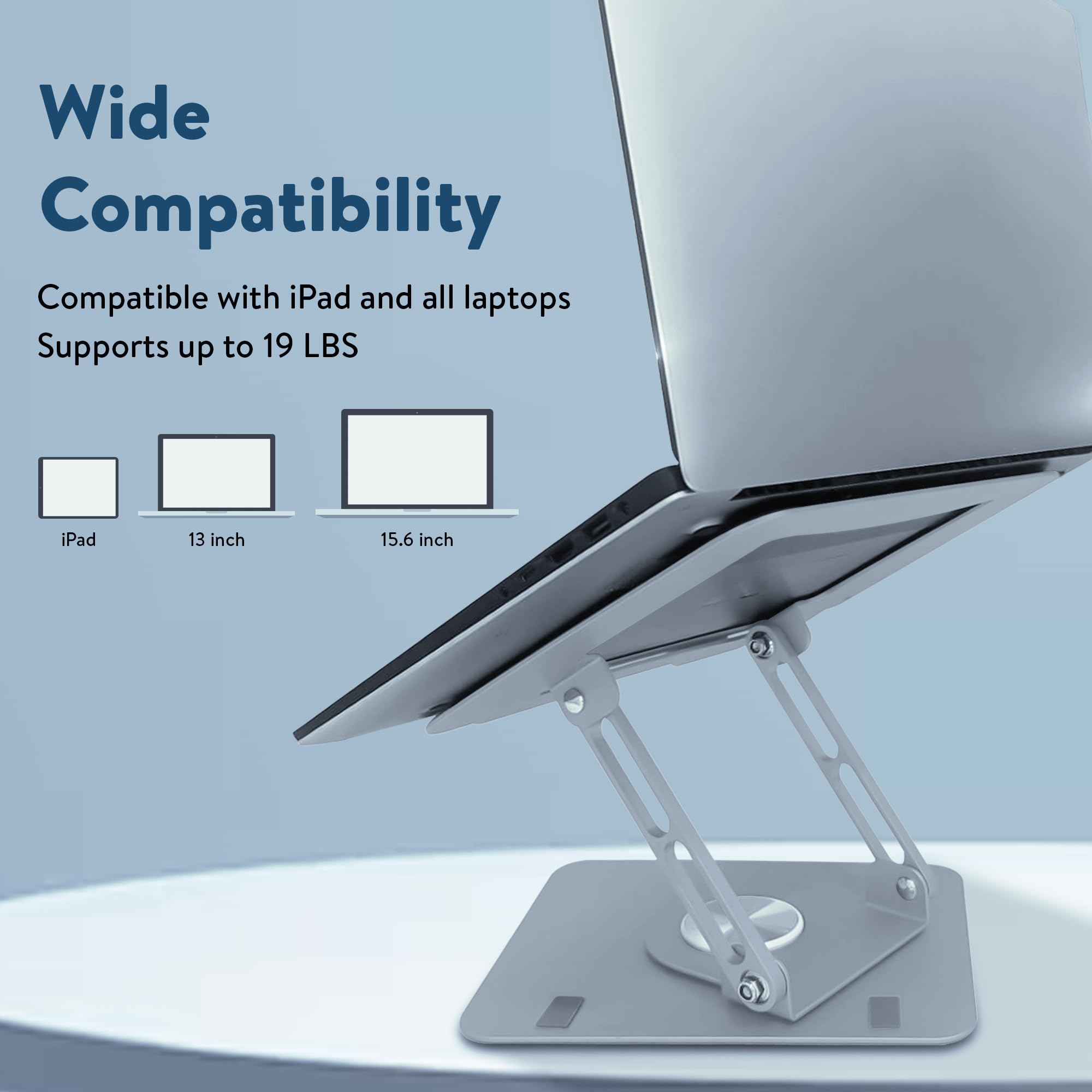 Foto 6 pulgar | Soporte Para Ordenador Portátil, Ergonómico, Giratorio, Ajustable, Gris - Venta Internacional.