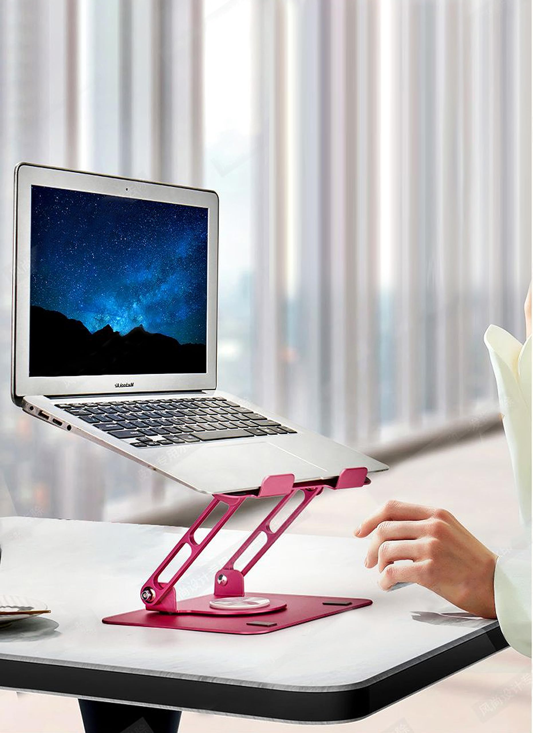 Foto 5 pulgar | Soporte Para Ordenador Portátil, Ergonómico, Giratorio, Ajustable, Dorado Rosa - Venta Internacional.