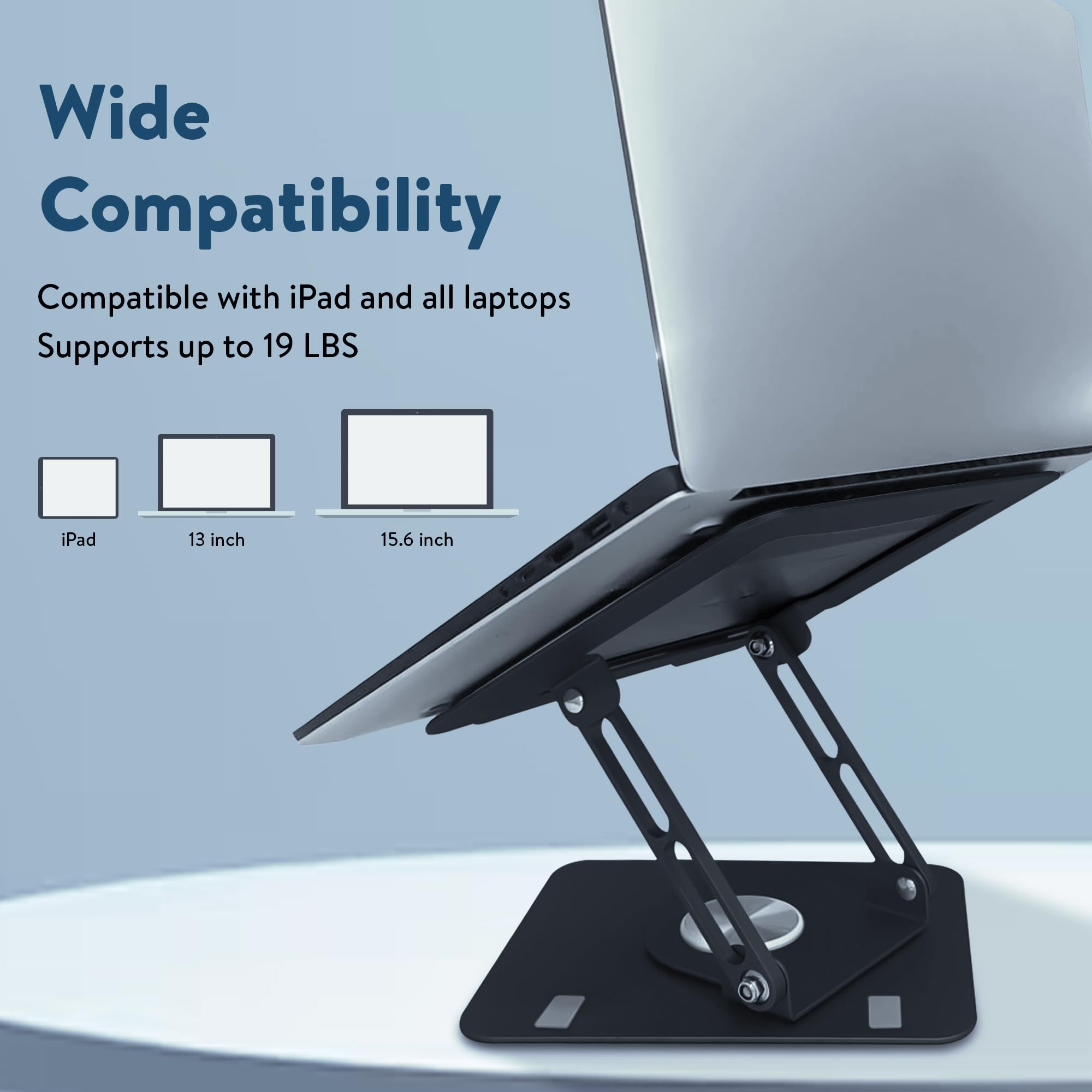 Foto 3 pulgar | Soporte Para Ordenador Portátil, Ergonómico, Giratorio, Ajustable, Negro - Venta Internacional.