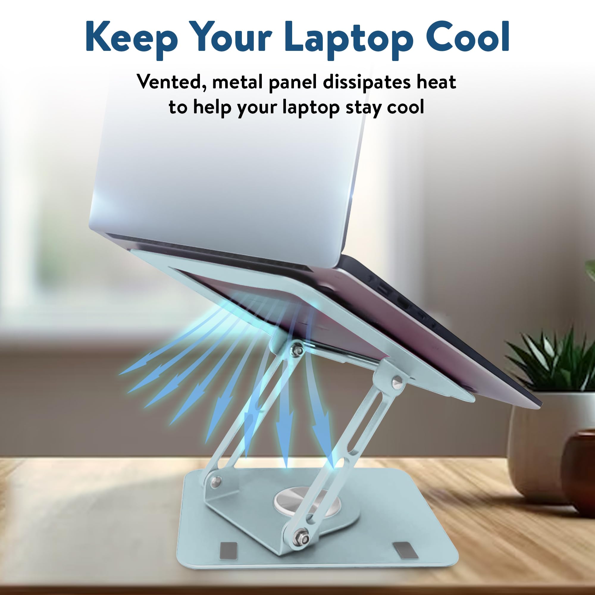 Foto 4 | Soporte Para Ordenador Portátil, Ergonómico Y Giratorio, Color Azul Océano - Venta Internacional.
