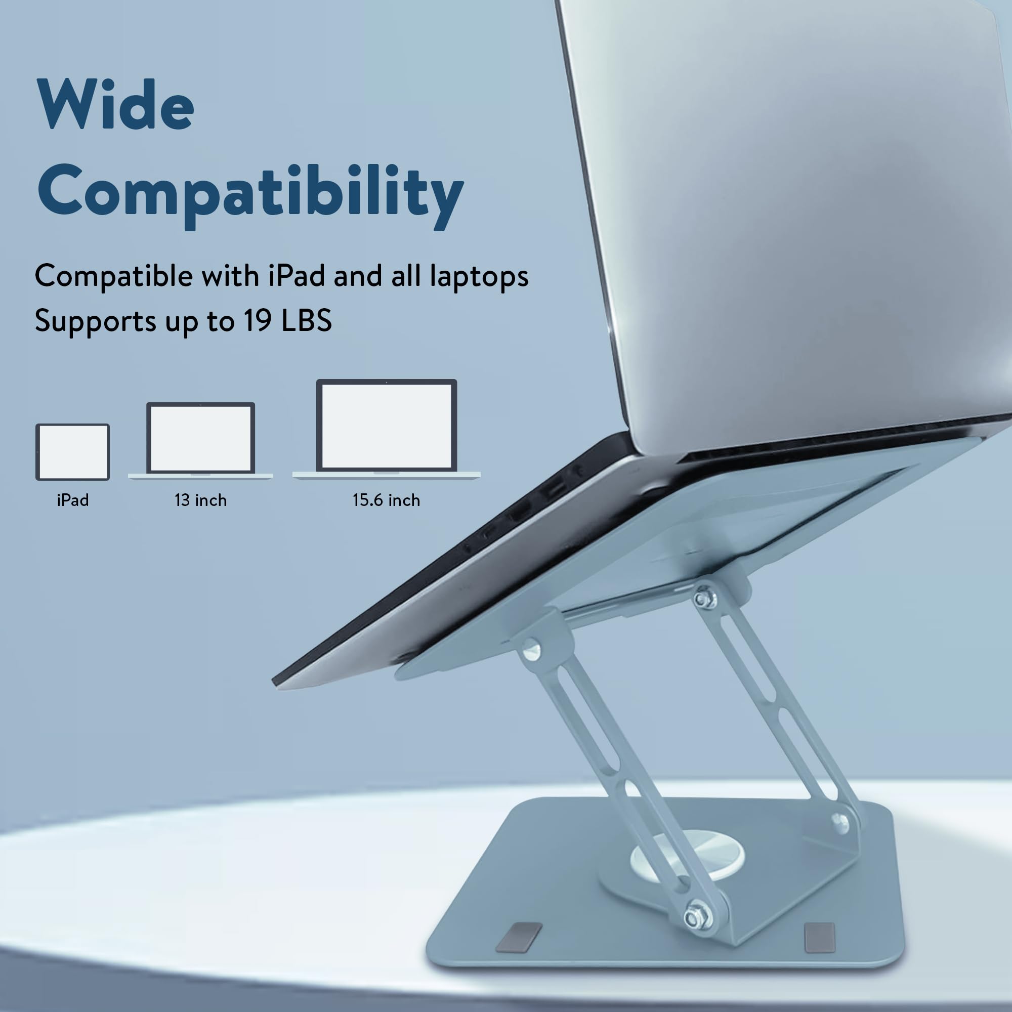 Foto 5 | Soporte Para Ordenador Portátil, Ergonómico Y Giratorio, Color Azul Océano - Venta Internacional.