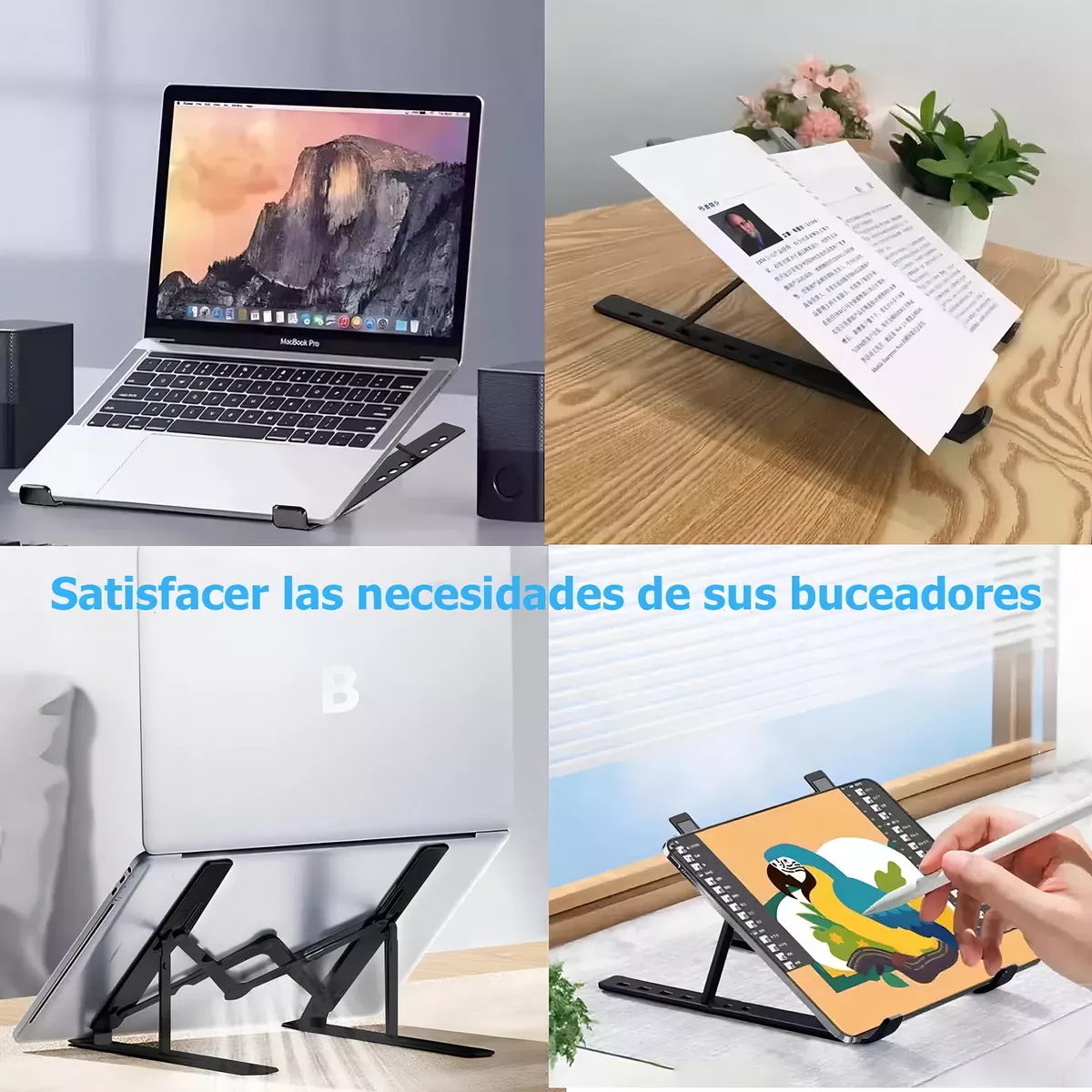 Foto 5 | Base Soporte Plegable para Laptop Eo Safe Imports ESI-17305 Negro Portátil y Ajustable