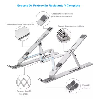 Foto 3 | Soporte para Laptop Plegable Portátil Y Ajustable Eo Safe Imports Esi-17306 Plata
