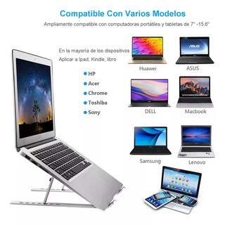 Foto 4 | Soporte para Laptop Plegable Portátil Y Ajustable Eo Safe Imports Esi-17306 Plata