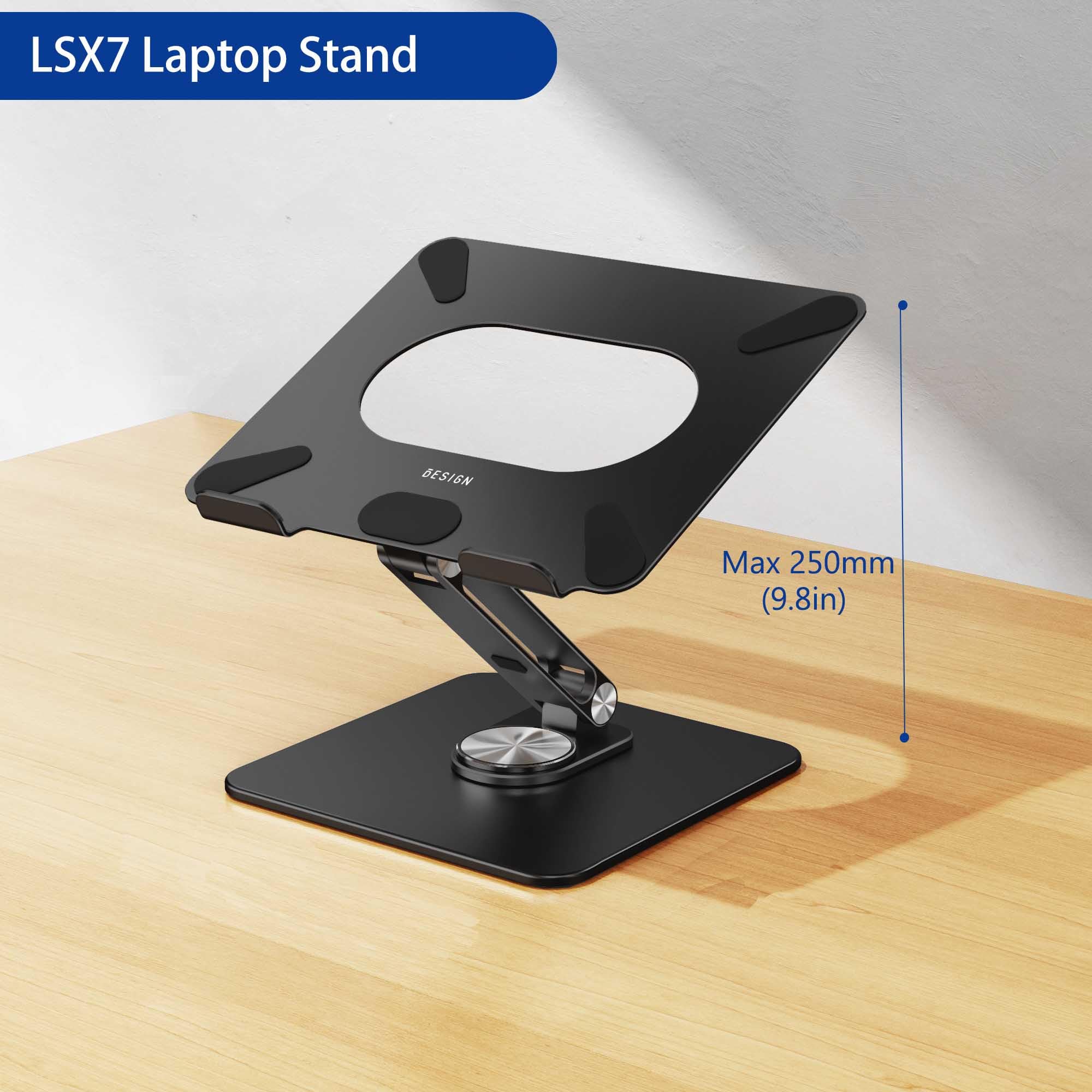Foto 6 pulgar | Soporte para Portátil Besign con Base Giratoria de 360° para 10-15,6" Negro - Venta Internacional