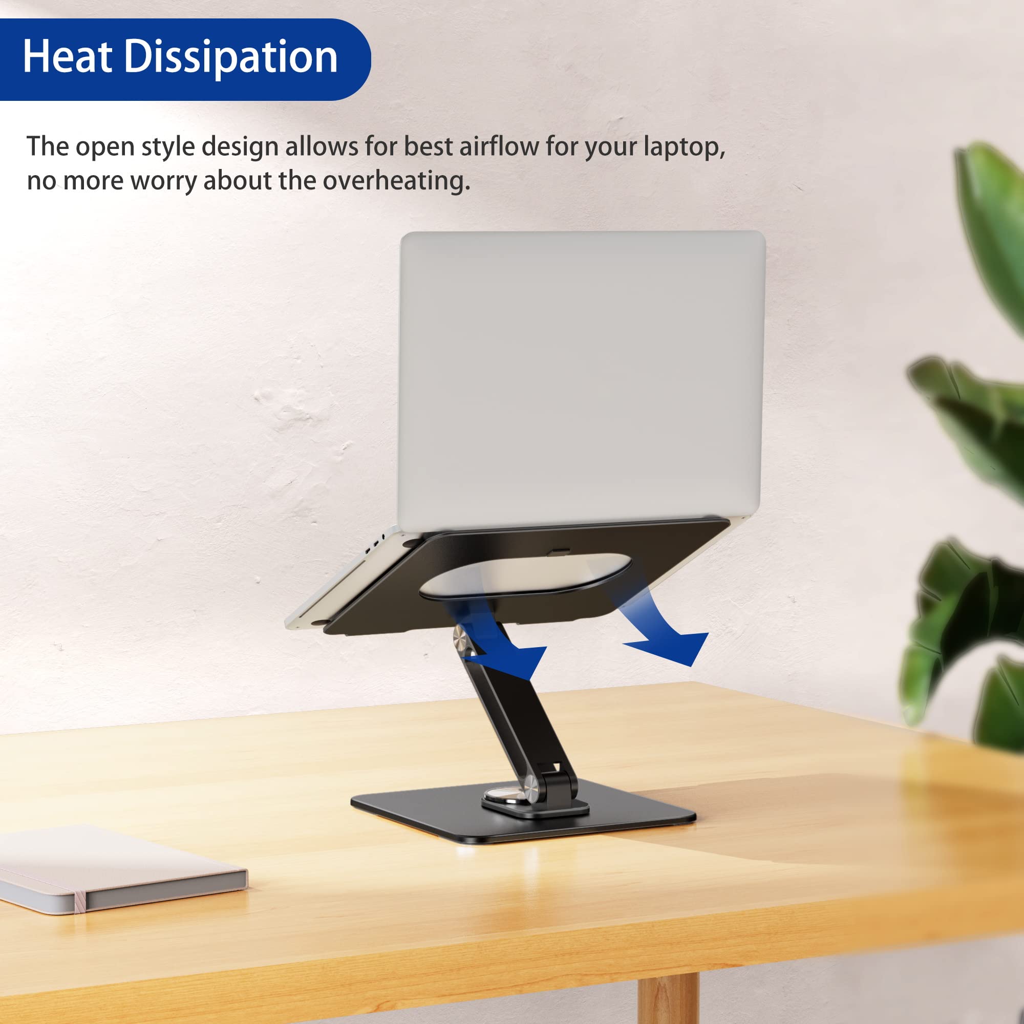 Foto 6 | Soporte para Portátil Besign con Base Giratoria de 360° para 10-15,6" Negro - Venta Internacional