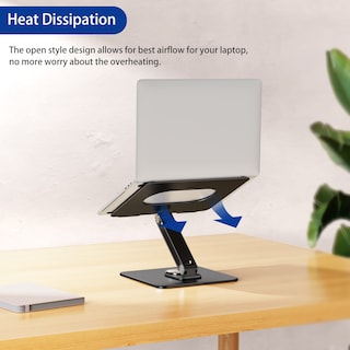 Foto 6 | Soporte para Portátil Besign con Base Giratoria de 360° para 10-15,6" Negro - Venta Internacional