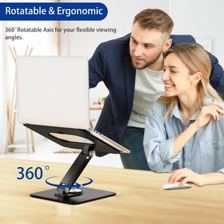 Foto 7 | Soporte para Portátil Besign con Base Giratoria de 360° para 10-15,6" Negro - Venta Internacional