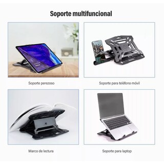 Foto 2 | Base Soporte para Laptop Teléfono Portátil y Ajustable Eo Safe Imports Negro