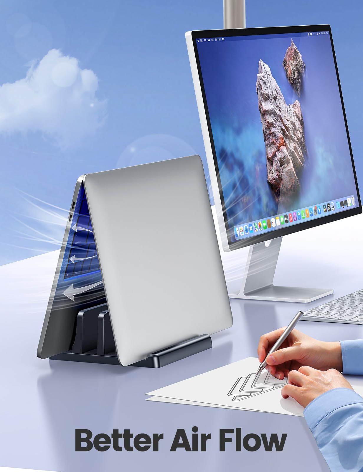 Foto 4 pulgar | Soporte Vertical Para Portátil Vaydeer Plastic Para Macbook, Dell - Venta Internacional.