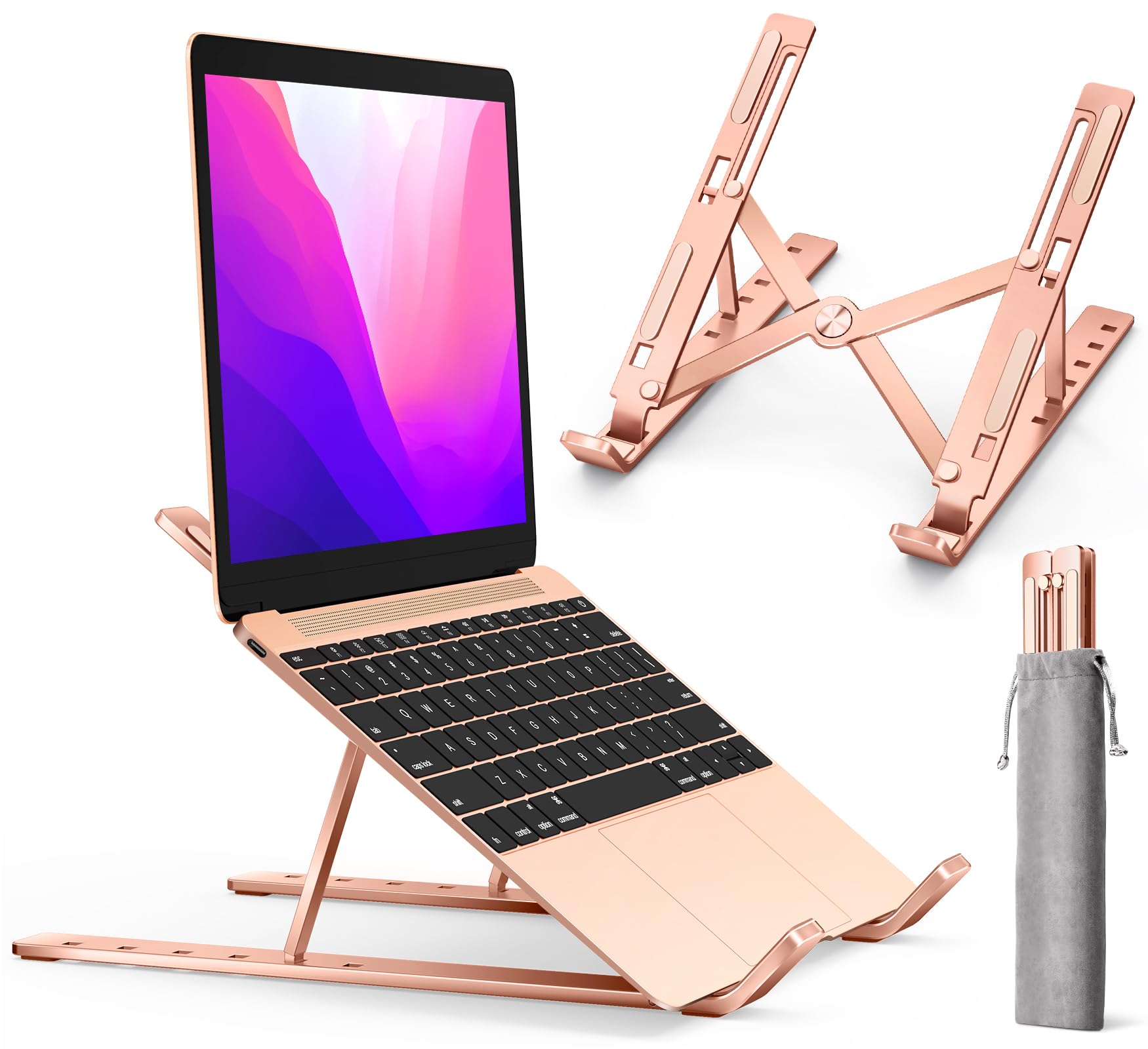 Foto 1 | Soporte Para Portátil Ivoler, Soporte Elevador Para Portátiles De 10 A 15,6 Pulgadas, Oro Rosa - Venta Internacional.