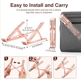 Foto 5 | Soporte Para Portátil Ivoler, Soporte Elevador Para Portátiles De 10 A 15,6 Pulgadas, Oro Rosa - Venta Internacional.