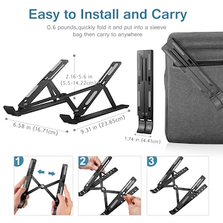 Foto 5 | Soporte Para Portátil Ivoler, Soporte Para Portátil, Elevador, Aluminio Negro - Venta Internacional.