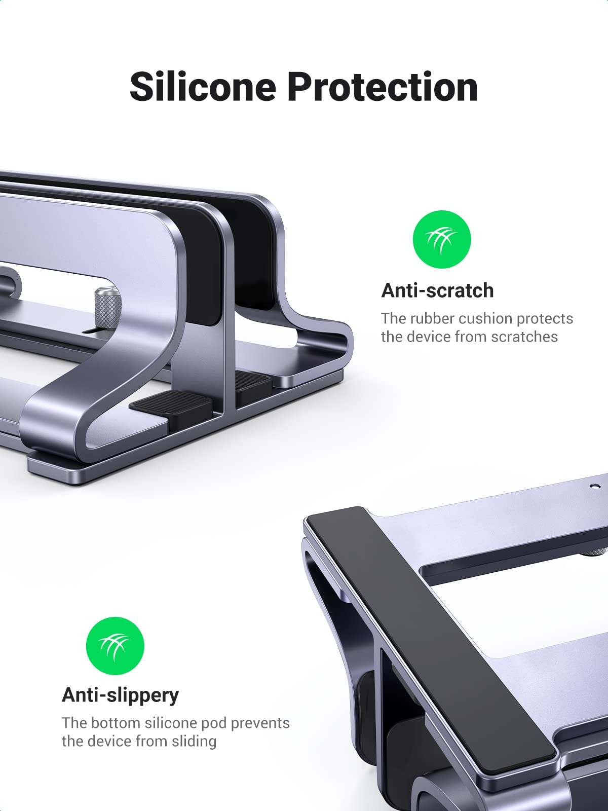 Foto 4 | Soporte Vertical Para Computadora Portátil Ugreen De Doble Ranura De Aluminio - Venta Internacional.