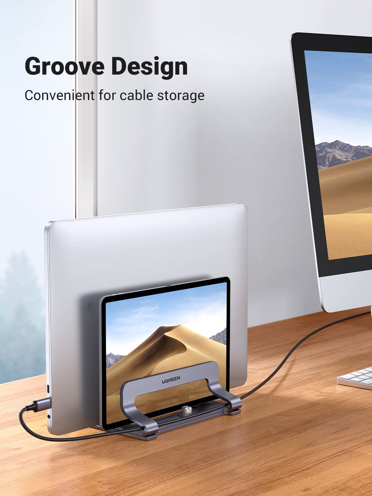 Foto 5 | Soporte Vertical Para Computadora Portátil Ugreen De Doble Ranura De Aluminio - Venta Internacional.