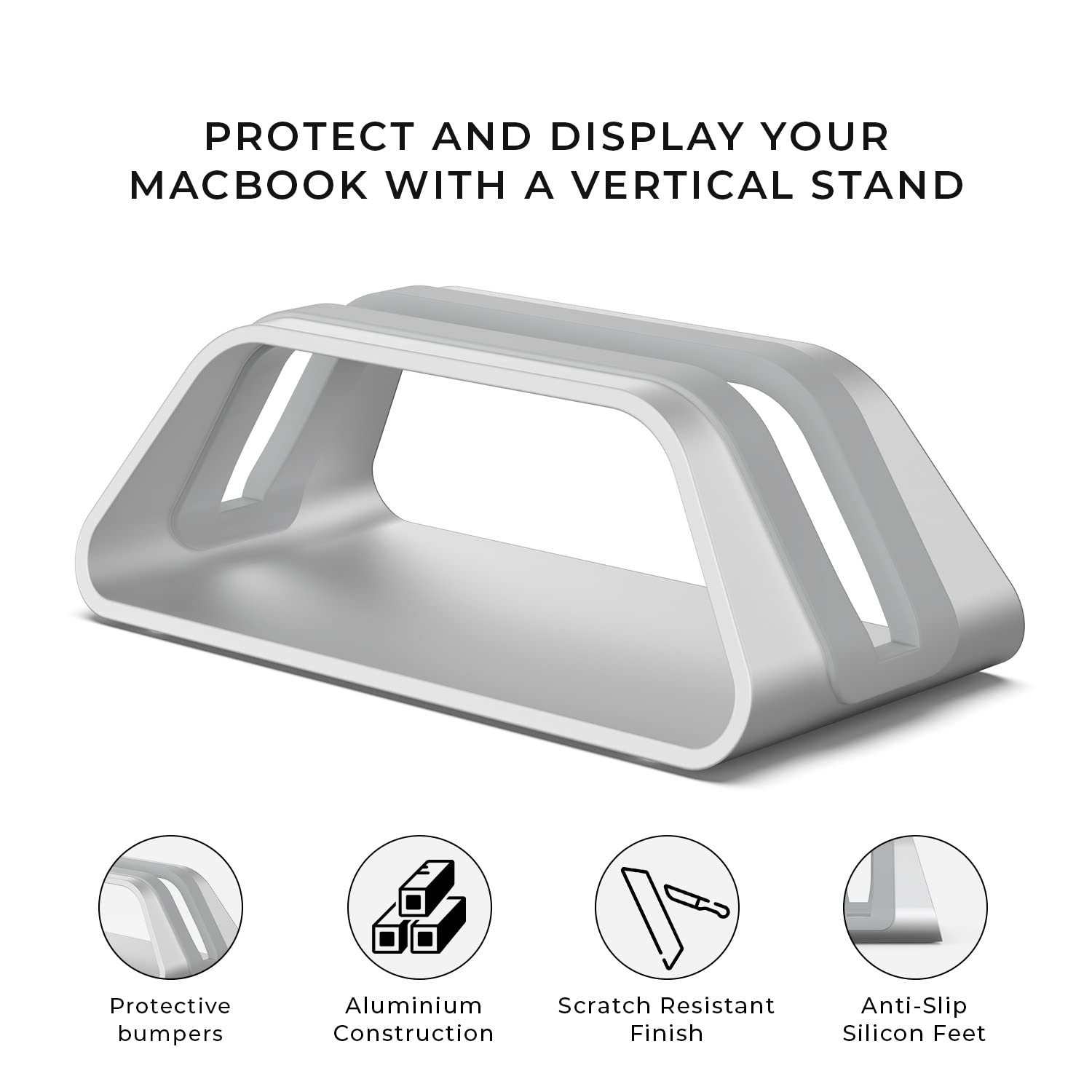 Foto 2 | Soporte Vertical Para Portátil Humancentric Para Macbook Silver - Venta Internacional.