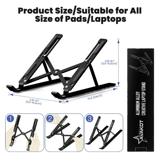 Foto 4 pulgar | Base Xtellar Soporte Laptop Aluminio Plegable Portátil Y Ajustable Color Negro