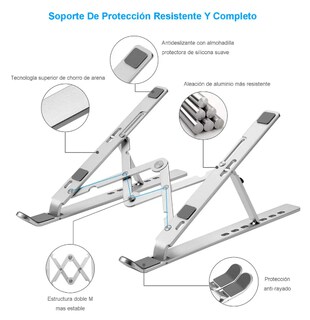 Foto 2 | Base Xtellar Soporte Laptop Aluminio,plegable,portátil Y Ajustable Color Plateado