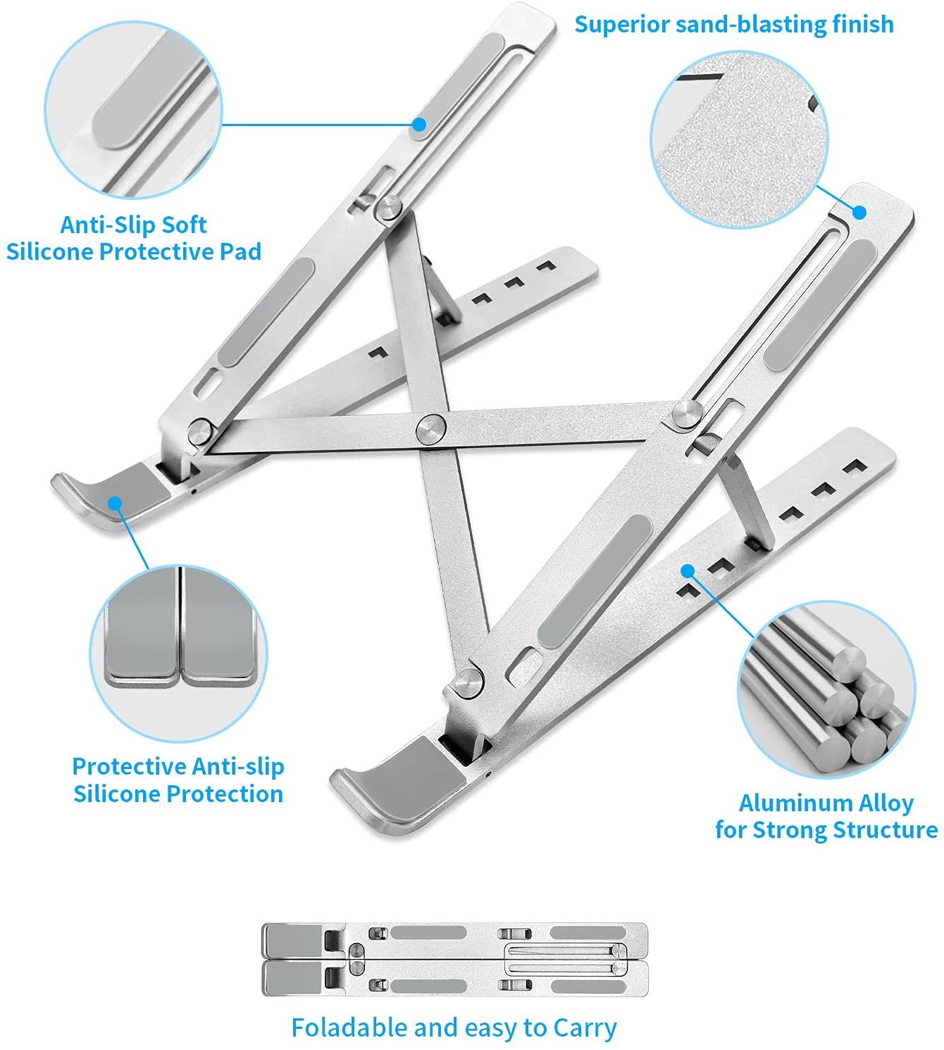 Foto 4 | Soporte Para Portátil Jieyou, Plegable, Ajustable, De Aluminio Ventilado - Venta Internacional.