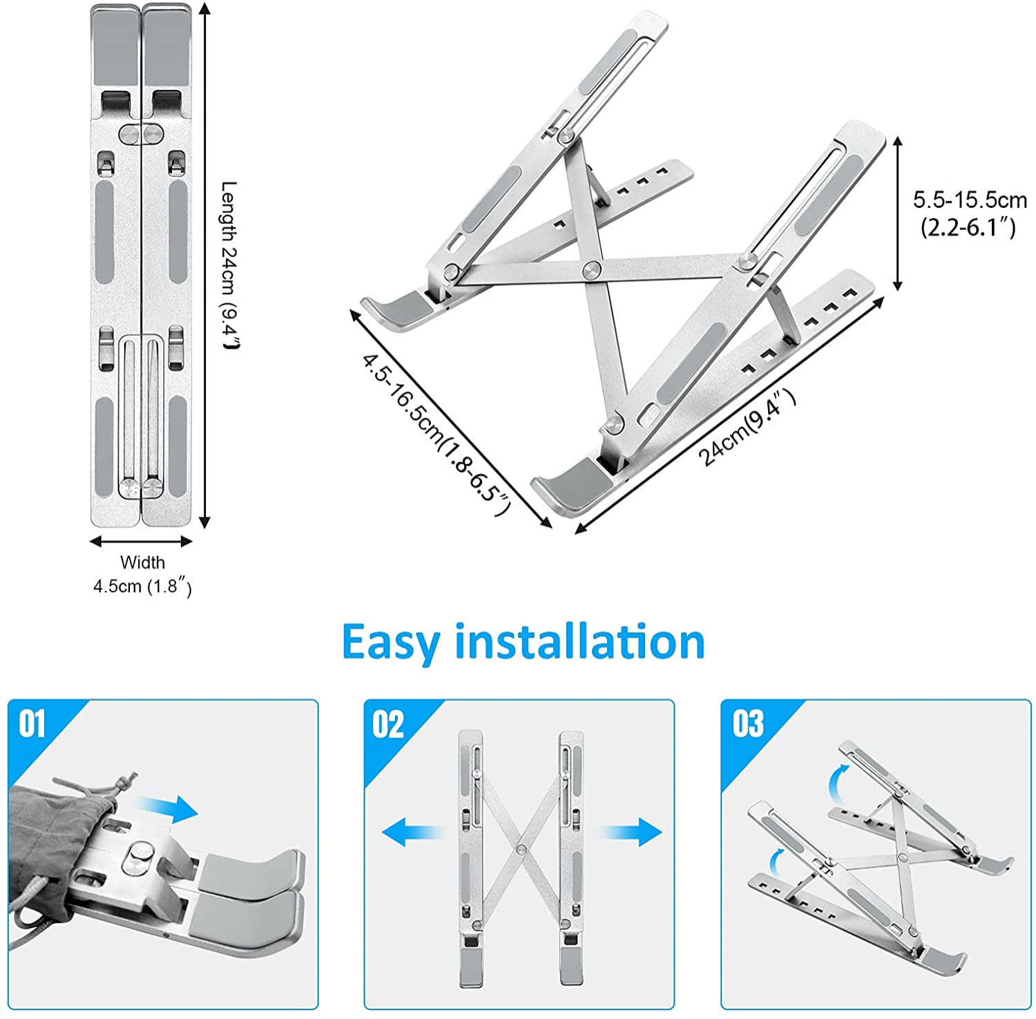 Foto 5 | Soporte Para Portátil Jieyou, Plegable, Ajustable, De Aluminio Ventilado - Venta Internacional.