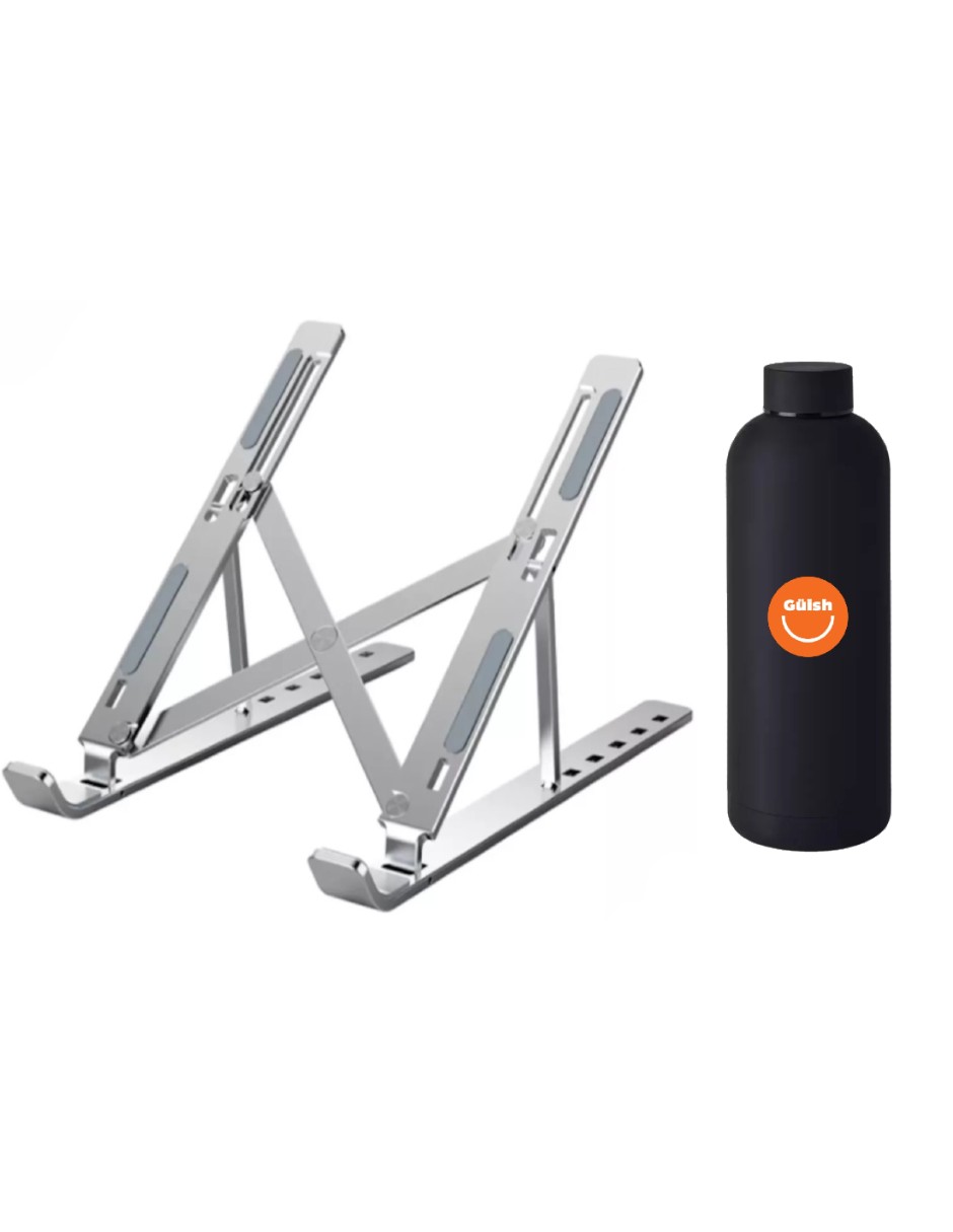 Foto 2 pulgar | Soporte De Aluminio Para Computadora Plegable + Gratis Termo Güish De Regalo